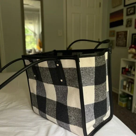 Kate Spade Ella Plaid Print Large Zip Tote - Picture 3 of 4